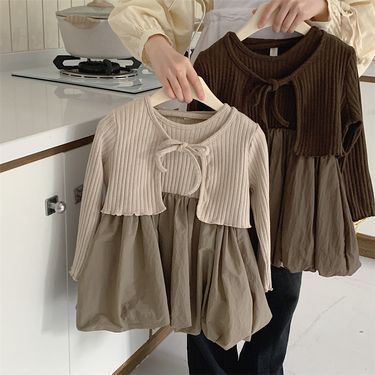 2024 autumn new Korean version girls' long sleeved dress combination two-piece set_viptrois.com