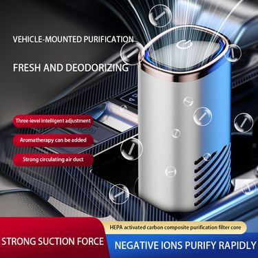 Car Negative Ion Mini Air Purifier, Portable USB Powered For Vehicle Air Freshening & Odor Removal_voghion.com