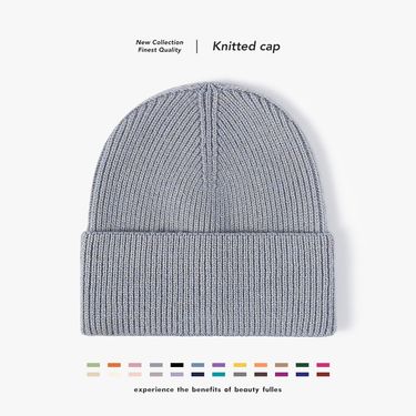 Autumn and winter European and American outdoor black brimless men's knitted hat big head circumference fashion cold hat warm thickened wool hat women_voghion.com