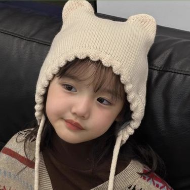Autumn/Winter Warm Woolen Cute Solid Color Baby Knitted Boys And Girls' Pullover Hat_voghion.com