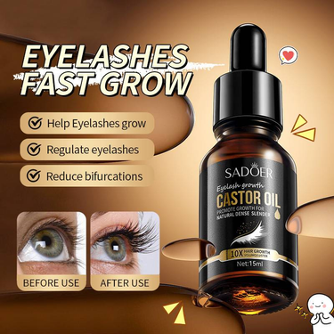 SADOER Eyelash Growth Serum - Castor Oil For Longer, Thicker, And Healthier Lashes_voghion.com