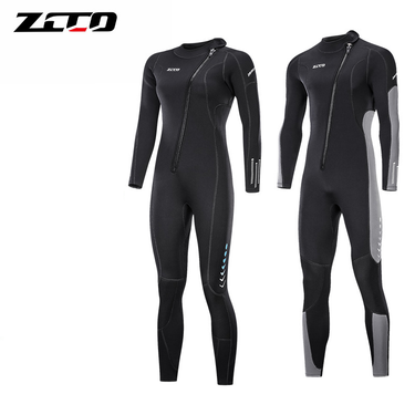 New 3mm wetsuit men's one-piece warm surf diving suit women's long-sleeved winter snorkeling swimsuit_voghion.com