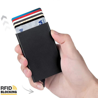 RFID Anti Theft Card Holder Small Wallet Anti Demagnetization Wallet Card Holder Men's Wallet Short Automatic Credit Card_voghion.com