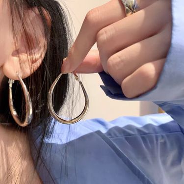 Water Drop Earrings For Square And Round Faces, Women's Light Luxury High-End Sense Hoop Earrings, Minimalist Style,_voghion.com