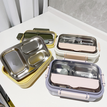 Home & Garden 304 stainless steel insulated lunch box compartment fresh keeping box insulated lunch box food grade student work lunch box_voghion.com