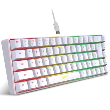 Wired Portable 68 Key Mechanical Touch Film Game Keyboard ABS Material RGB Backlight_voghion.com