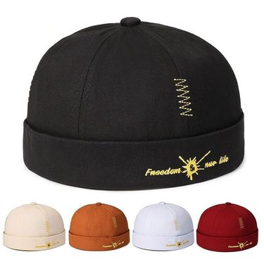 Men's Hats Hip Hop Personality Landlord Hat Cold Hat Summer Men And Women All Match Couple Outdoor Embroidered Melon Skin Hat Trend_voghion.com