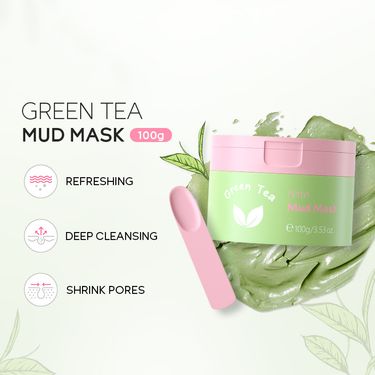 Makeup Tool Kits Fenyi Green Tea Mud Mask 100g (Indonesian Version) Cleansing Mud Mask_voghion.com