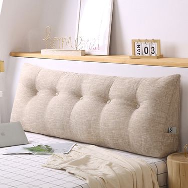 SOGA 180cm Beige Triangular Wedge Bed Pillow Headboard Backrest Bedside Tatami Cushion Home Decor_voghion.com