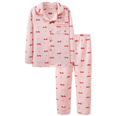 Children's Pajama Set Air Cotton Spring And Winter Large Children's Lapel Padded Cotton Warm Girls' Pajama Home Wear_voghion.com