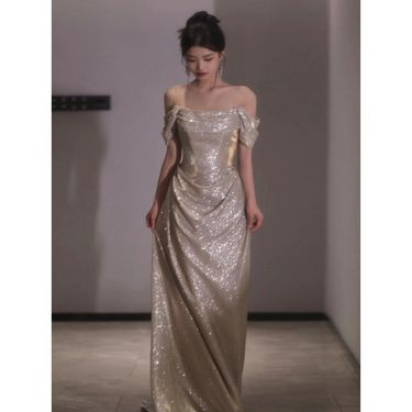 Women's Clothing Temperament High End Sparkling Toast Dress Bride Elegant Banquet Host Female_voghion.com