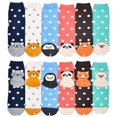 Women's socks Dog animal socks Polka dot cute women's cotton socks Women's cotton socks_voghion.com