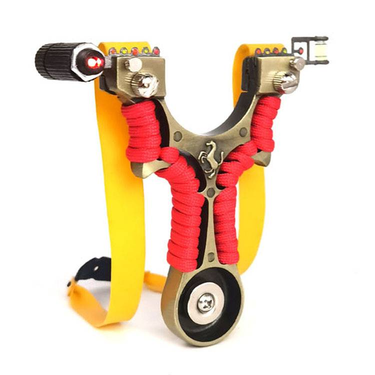 Aluminum Alloy Slingshot Brass Color Slingshot 11.2*8.2*1.3 Cm Suitable For Outdoor Competitions, Fitness Shooting, Hunting, Fishing And Games_voghion.com