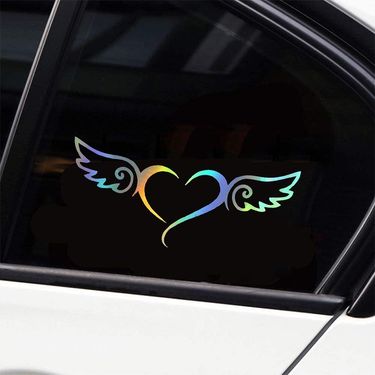 car stickers heart shaped angel wings personality creative car window glass decoration stickers laptop ipad_voghion.com