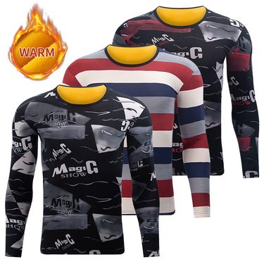 Plus Size Fleece Lined Thickened Base Layer Top Autumn Winter Men's Thermal Underwear_voghion.com