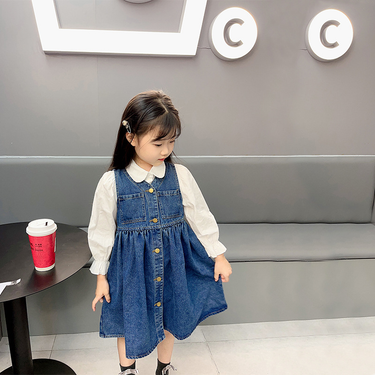 Princess girls dress, 2023 new trendy baby denim skirt, autumn children's clothing_voghion.com