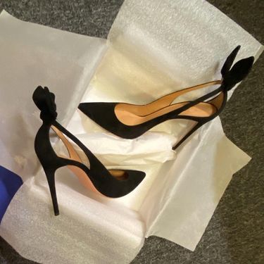 High Heels Stiletto Heels Sexy Pointed Toe Black Female Spring and Autumn Suede Single Shoes Wholesale_voghion.com