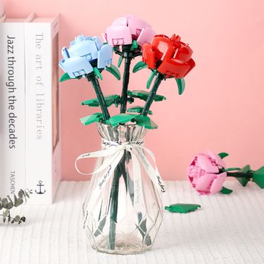 Building Blocks compatible with Lego roses graduation season gift building blocks flower assembly educational toys decoration small particles_voghion.com