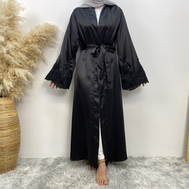 Women's fashion embroidered robe patchwork cardigan dress with pockets_voghion.com