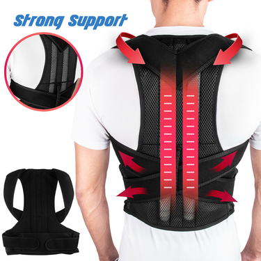 greenhome Adjustable Unisex Back Posture Corrector Lumbar Support Brace Belt Strap Corset_voghion.com