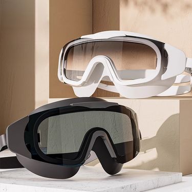 Goggles Waterproof Anti-Fog HD Professional Large Frame Diving Glasses Prescription Men And Women Swim Cap Set Swimming_voghion.com