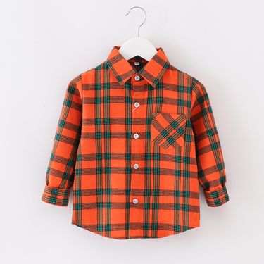 Kid's Clothing 2024 Spring and Autumn Children's Plaid Shirt Casual Style Fashion Jacket Tops_voghion.com