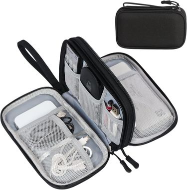 Travel Cable Organizer Pouch Electronic Accessories Carry Case Portable Waterproof Double Layers All-in-One Storage Bag For Cord, Charger, Phone_voghion.com