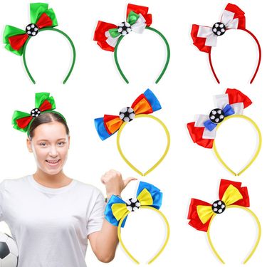 New European Cup Theme Headband Football League Fans from Various Countries Boost Headband Flag Color Bow Headband_voghion.com