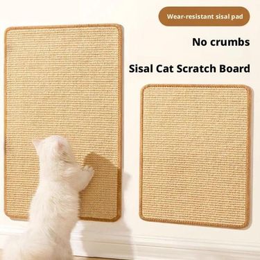 Cat Sisal Scratching Pad Wall Mounted Cat Scratch Board Non-Shedding Sofa Protector Pet Toy With Catnip Pet Scratching Mat_voghion.com