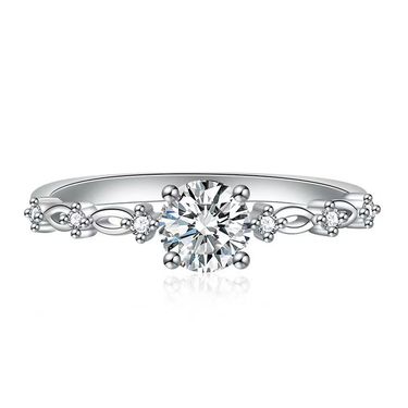 Live broadcast Mosang stone 50 point ring, simple and luxurious heart eight arrow proposal diamond ring_ipsvogv.com