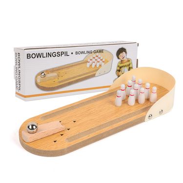 Wooden children's board game parent-child interactive ball casual mini version desktop bowling puzzle decompression toy_voghion.com