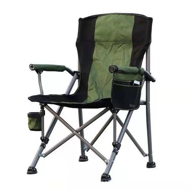 Outdoor Folding Chair Portable Self Driving Camping Director Chair Bold Backrest Armrest Horseshoe Beach Fishing Chair_voghion.com
