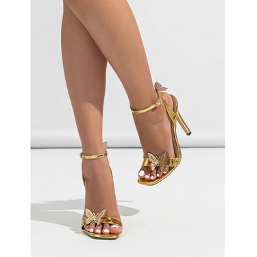 Women Sandals Heel Sandals Patent Leather Summer New Square Open Toe Bow Side Hollow High Heels Women S One Strap Transparent Chunky Heel Sandals_voghion.com