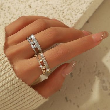 Diamond Full Diamond Ring Female Niche High End Design Full Of Star Ring Jewelry_voghion.com