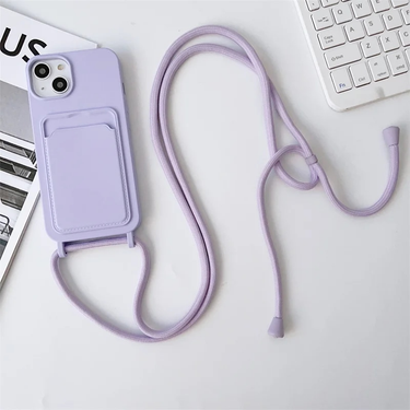 Crossbody Lanyard Card Bag Phone Case For iPhone 15 14 13 12 11 Pro Max X XS XR SE 2 3 7 8 Plus Silicone Soft TPU Back_voghion.com