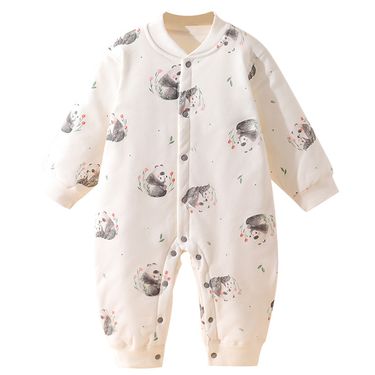 Baby Clothing Clip Cotton Crawl Suit Baby Onesie Boys And Girls Autumn And Winter Plus Cotton Warm Class A Cotton-padded Clothing_voghion.com