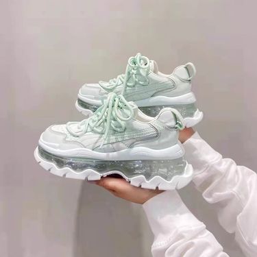 new Leather Lace Up Shoes Sports Casual Women's, Sponge Cake Thick Sole, Casual Versatile Comfortable And Delicate_voghion.com