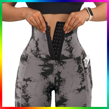 women's Yoga Sports Stitching Bag Tie-dye Leggings Large Size_voghion.com