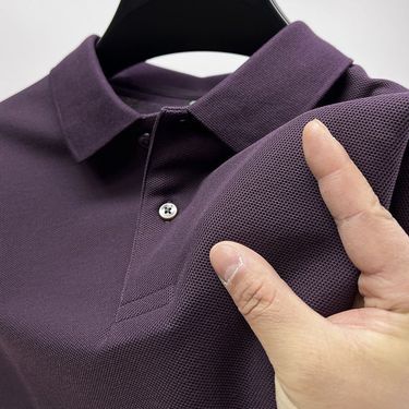 Men's Breathable Cotton Polo Shirt - Classic Solid Color Short Sleeve Casual & Business Wear - Comfort Fit For All-Day Wear (M-4XL)_voghion.com