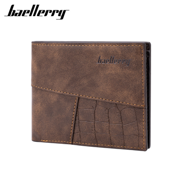 Baellerry new men's short wallet retro open multi-card slot wallet thin contrasting color ticket holder_voghion.com