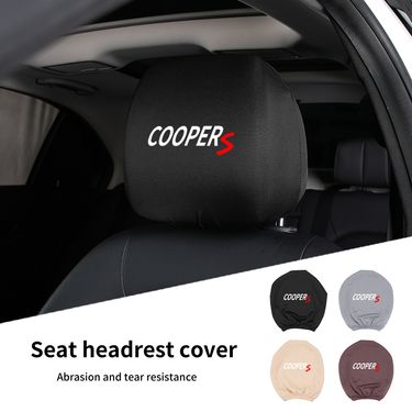 Car Black Seat Cover Headgear Headrest Covers Decoration For MINI Cooper JCW WORKS R55 R56 F55 F56 R57 R58 R59 R60_voghion.com