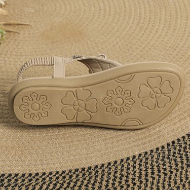 New Women's Flat Sandals,Oversized Rhinestone Handmade Shoes_voghion.com