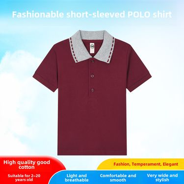 kids Children's T-shirt Long Sleeve Cotton White Lapel Polo Shirt for Boys and Girls Elementary School Students Middle and Large Children's School Uni_voghion.com