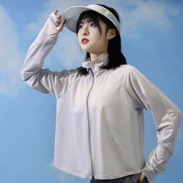 Women's UPF50+ Sun Protection Jacket - 92% Ice Silk Stand Collar With Thumb Holes Lightweight & Breathable For Cycling/Beach/Outdoor_voghion.com