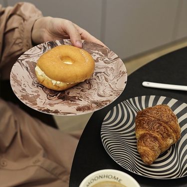 Bamboo Fiber Eco-Friendly Tableware Drop-Resistant Ins Niche Design Fruit Flat Plate_voghion.com