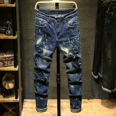 Men's Clothing New 2024 Summer Street Fashion Men's Jeans Handmade Frayed Cotton Trousers Straight Pants Youth Fashion Pants K26_voghion.com