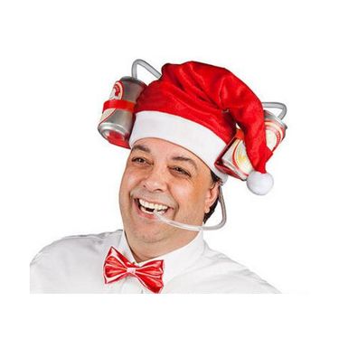 Cross-border Christmas beer hat straw hat Christmas Party Christmas hat drink helmet Christmas hat_voghion.com
