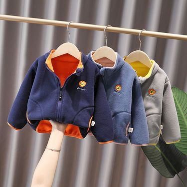 Children's Polar Coat 2021 New Spring and Fleece Baby Western Style Top Boys' Autumn Wear_voghion.com