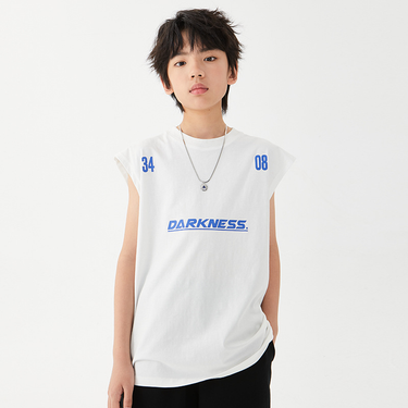 mother & kids summer new street dance hip-hop boys and girls sleeveless vest pure cotton children's medium and large children's loose T-shirt_voghion.com