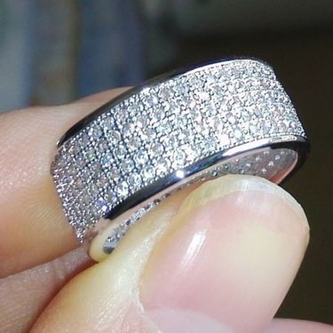 hot selling five row diamond ring, popular fashion jewelry for men and women_voghion.com